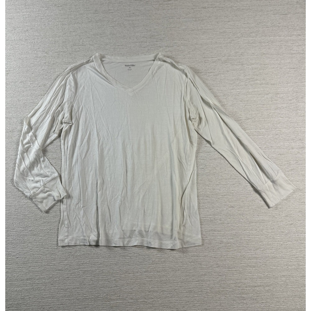 WinterSilks 100% Silk Base Layer Thermal Top XL Ivory Travel Lightweight Stretch